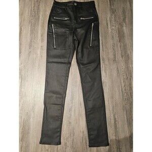 Fashion Nova Black Skinny Pants with Zipper Accents